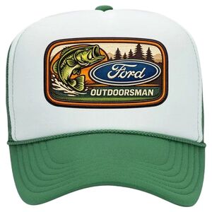 OTTO White and Green Trucker Hat with Outdoorsman DTF Print